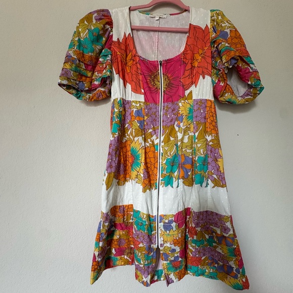 Anthropologie LOVE THE LABEL FLORAL PRINT FRONT ZIPPER DRESS - Picture 7 of 12